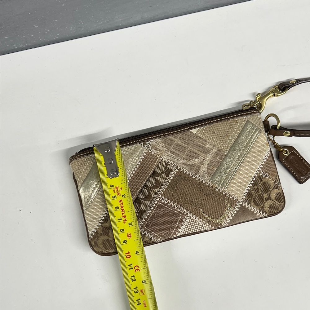 Coach Brown Patchwork Wristlet - Picture 7 of 14